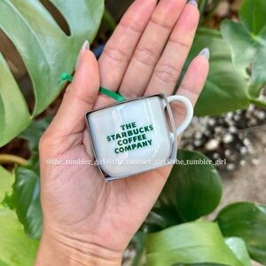Starbucks 2025 Holiday Mini White Coffee Mug Ceramic Christmas Ornament